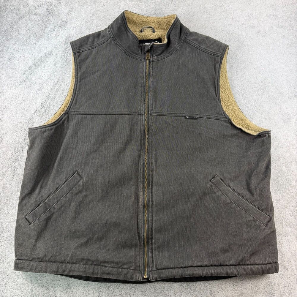 Wolverine Upland Sherpa Lined Work Vest Men's XXL Charcoal Gray Full Zip